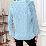 Bluse mit Rundhalsausschnitt und langen Ärmeln – Produktansicht 13