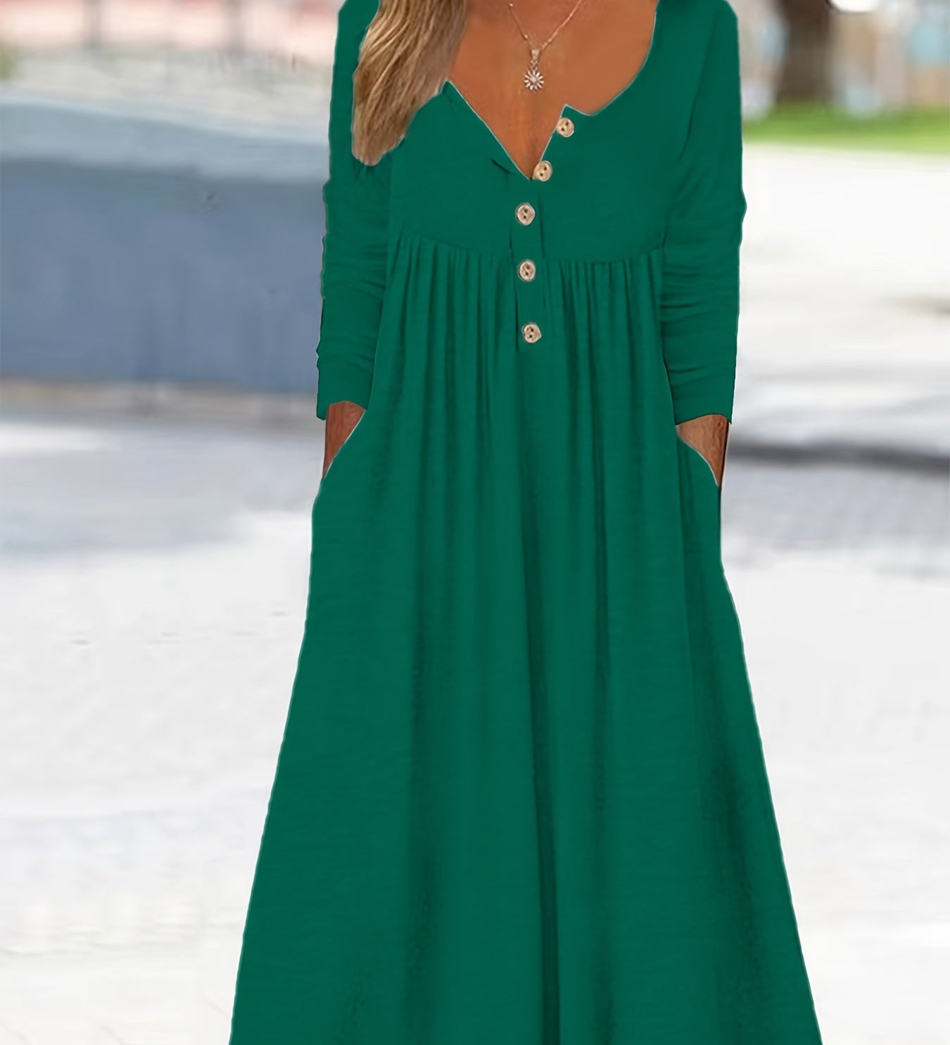 Midikleid mit Knöpfen vorne – Produktansicht 3