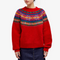Roter Fair-Isle-Pullover aus dickem Vintage-Strick – Produktansicht 1
