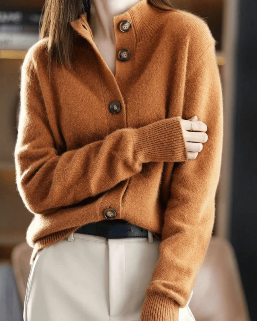 Cardigan aus Wollmischung mit V-Ausschnitt – Produktansicht 8