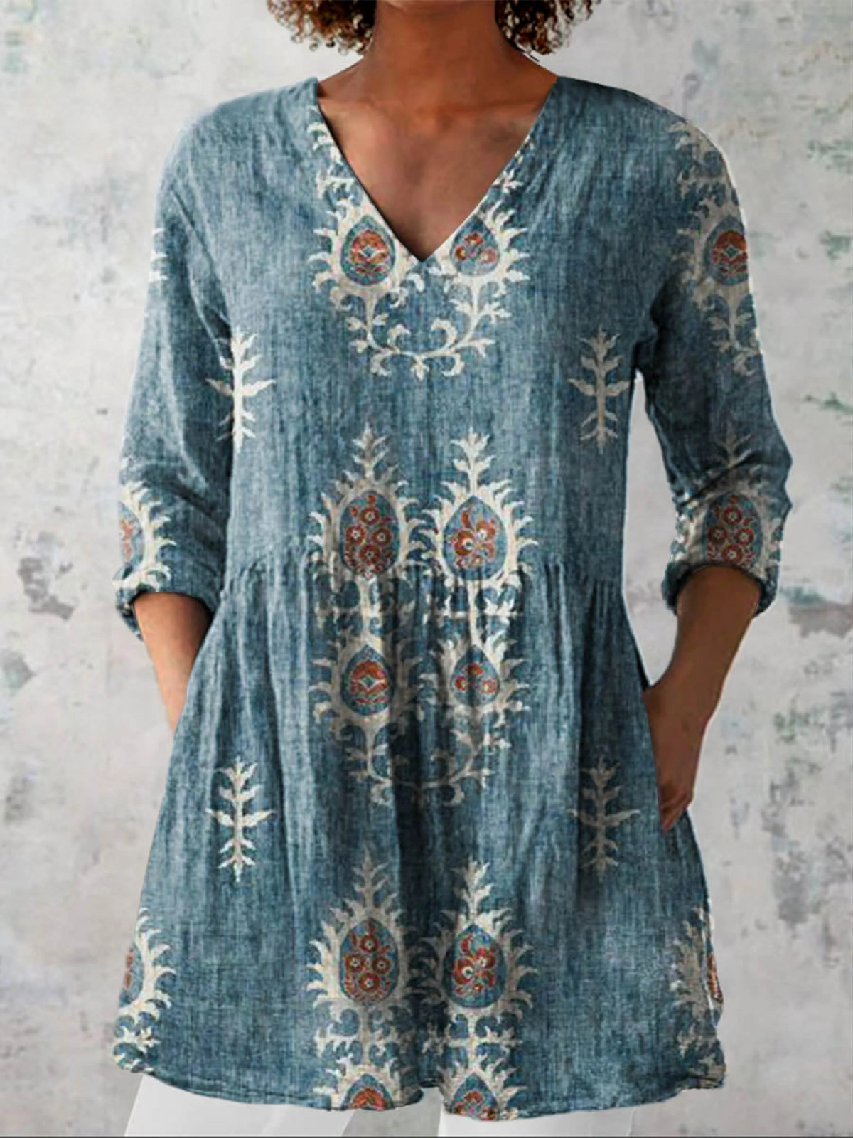 Blair | Lange Bluse mit auffälligem Muster
