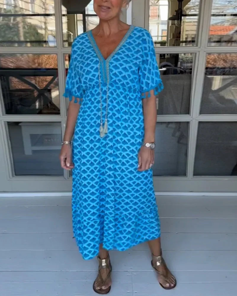 Bequemes Kleid mit Wellenmuster – Produktansicht 4