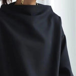 Schwarzes Sweatshirt mit elegantem Stehkragen – Produktansicht 5