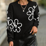 Weicher Pullover mit zarter Blumenstickerei – Produktansicht 4