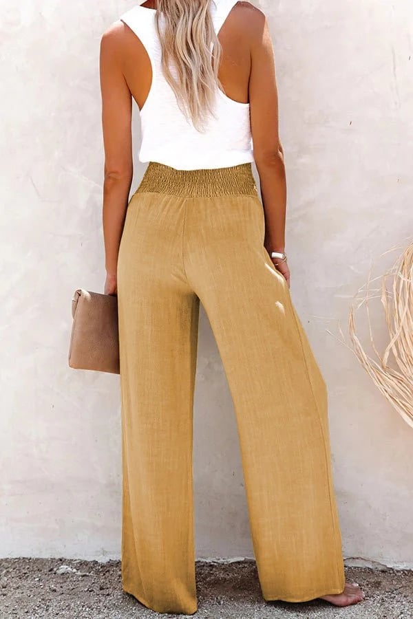 Bequeme hochtaillierte Hose mit weitem Schnitt – Produktansicht 11