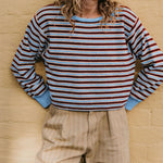Gestreifter Colorblock-Pullover aus weichem Strick – Produktansicht 6