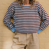 Gestreifter Colorblock-Pullover aus weichem Strick – Produktansicht 6