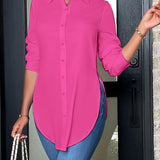 Elegante Bluse mit Knopfleiste und Reverskragen – Produktansicht 8