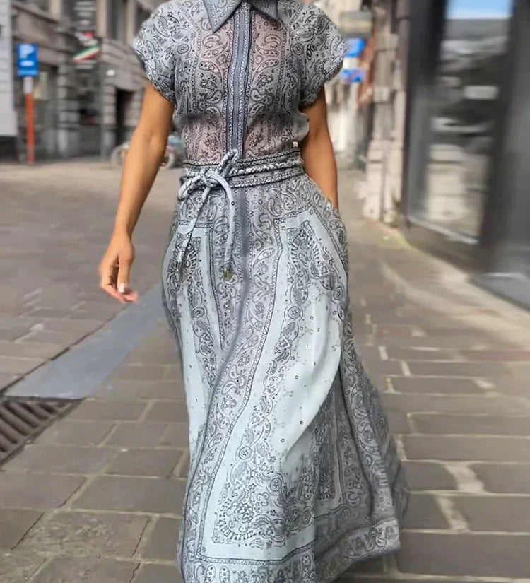 Elegantes Set aus Oberteil und Rock in Midi-Länge – Produktansicht 1