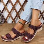 Bequeme Sandalen mit Keilabsatz – Produktansicht 9