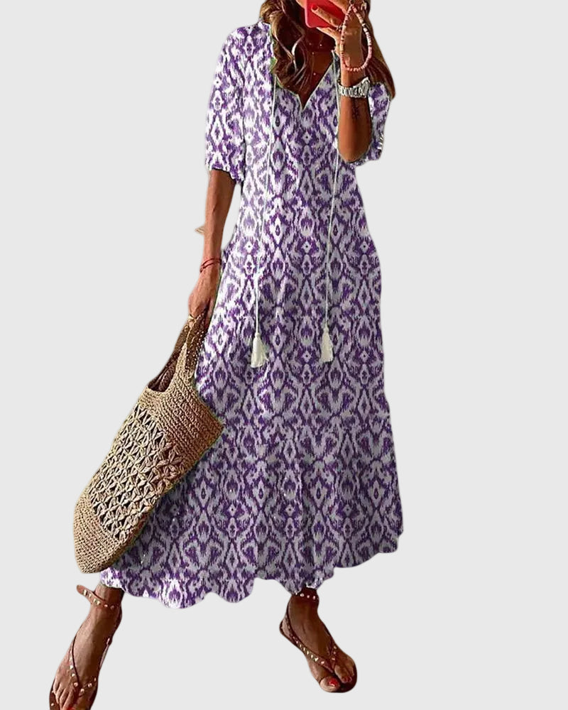 Bequemes Vintage-Boho-Maxikleid für den Sommer – Produktansicht 3
