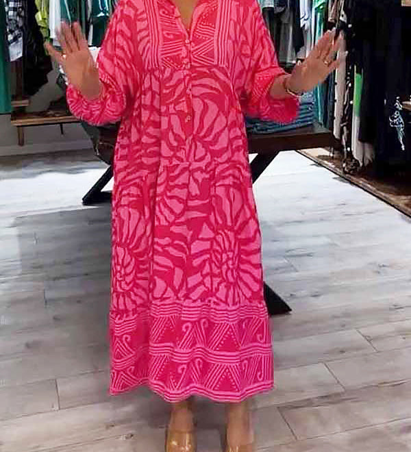 Bequemes Kleid mit lebendigem Print – Produktansicht 3