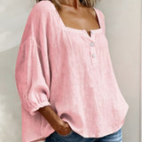 Bluse mit quadratischem Ausschnitt und 3/4-Ärmeln – Produktansicht 13