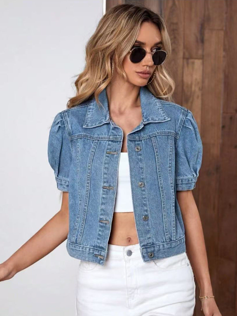 Jeansjacke im Retro-Stil mit betonten Ärmeln – Produktansicht 6