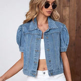 Jeansjacke im Retro-Stil mit betonten Ärmeln – Produktansicht 6