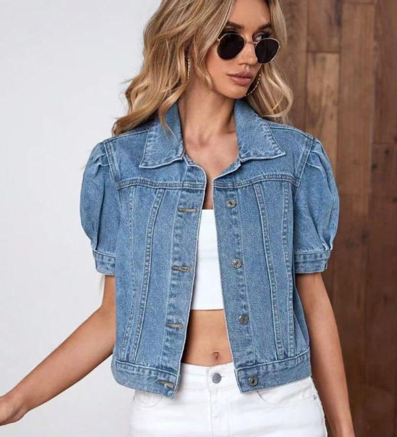 Jeansjacke im Retro-Stil mit betonten Ärmeln – Produktansicht 6