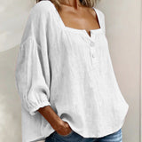 Bluse mit quadratischem Ausschnitt und 3/4-Ärmeln – Produktansicht 16