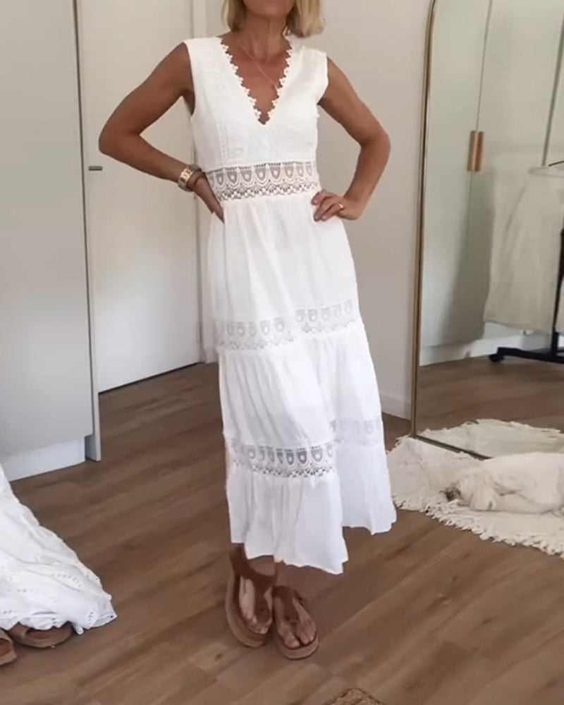 Spitzen-Camisolekleid mit V-Ausschnitt – Produktansicht 5
