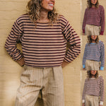 Gestreifter Colorblock-Pullover aus weichem Strick – Produktansicht 1