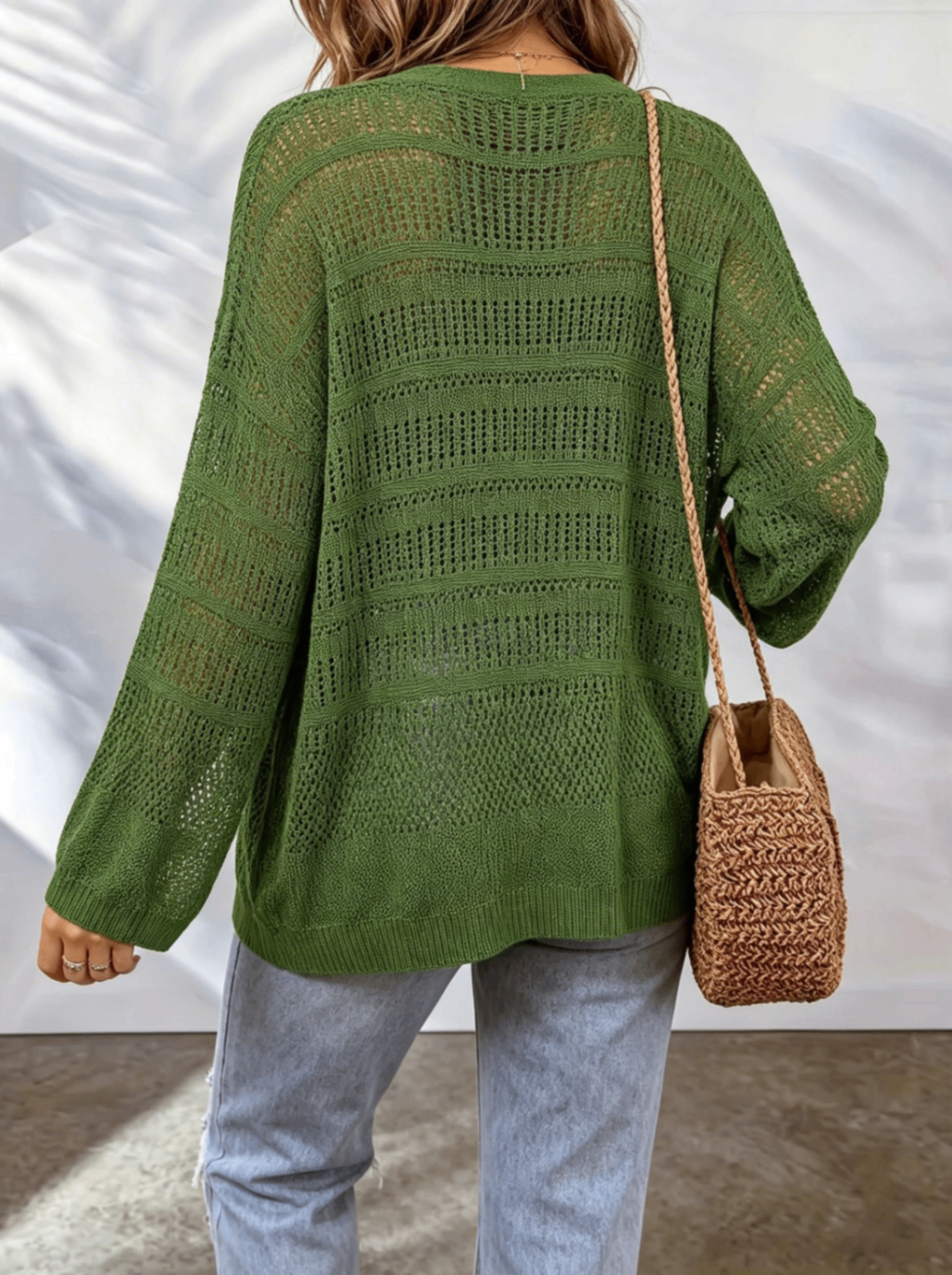 Leichter Ajour-Cardigan aus feinem Strick – Produktansicht 8