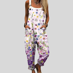 Bequeme Latzhose mit Flieder-Wildblumen – Produktansicht 1