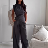Elegantes Hosen-Set mit asymmetrischer Linie – Produktansicht 2