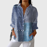 Farbenfrohe Druckbluse aus leichtem Material mit Blumenmuster – Produktansicht 1