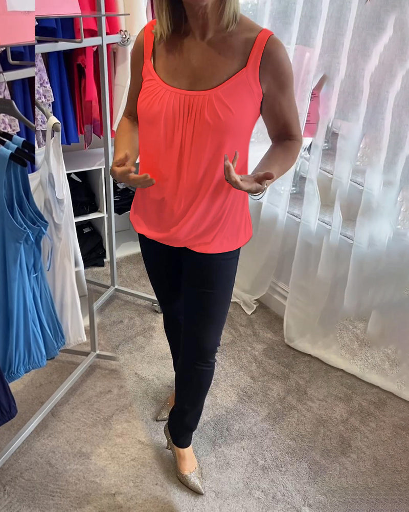 Ärmelloses Shirt mit Raffung – Produktansicht 20