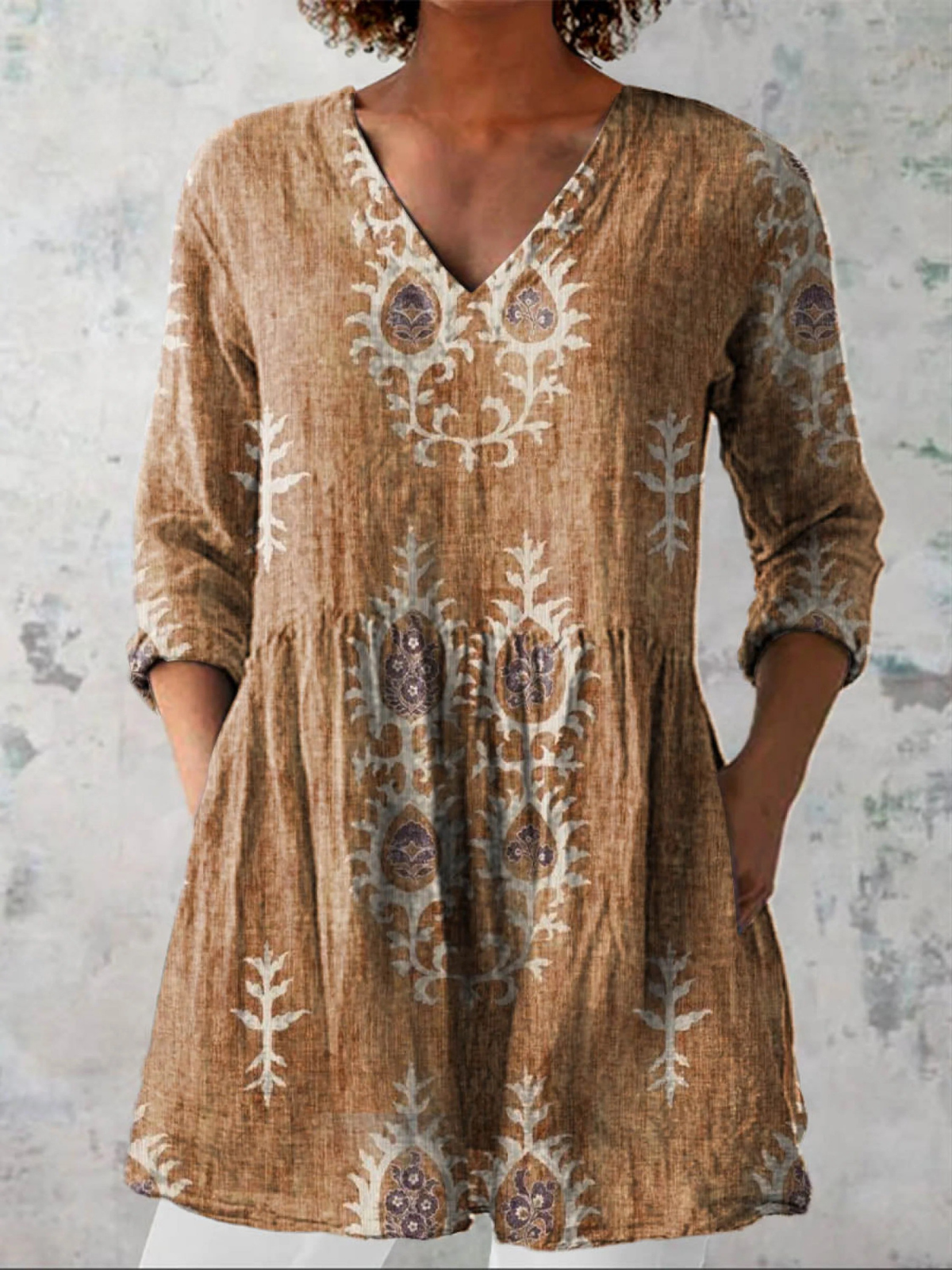 Blair | Lange Bluse mit auffälligem Muster