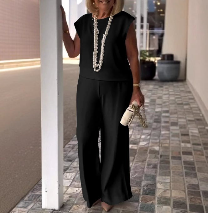 Elegantes Set aus Oberteil und Hose mit Knopfleiste – Produktansicht 7