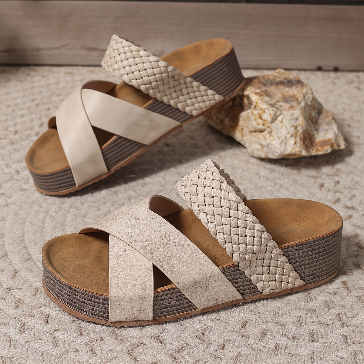 Bequeme geflochtene Sandalen – Produktansicht 7