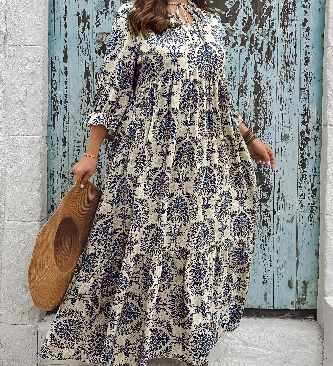 Bequemes Boho-Mosaik-Kleid – Produktansicht 2
