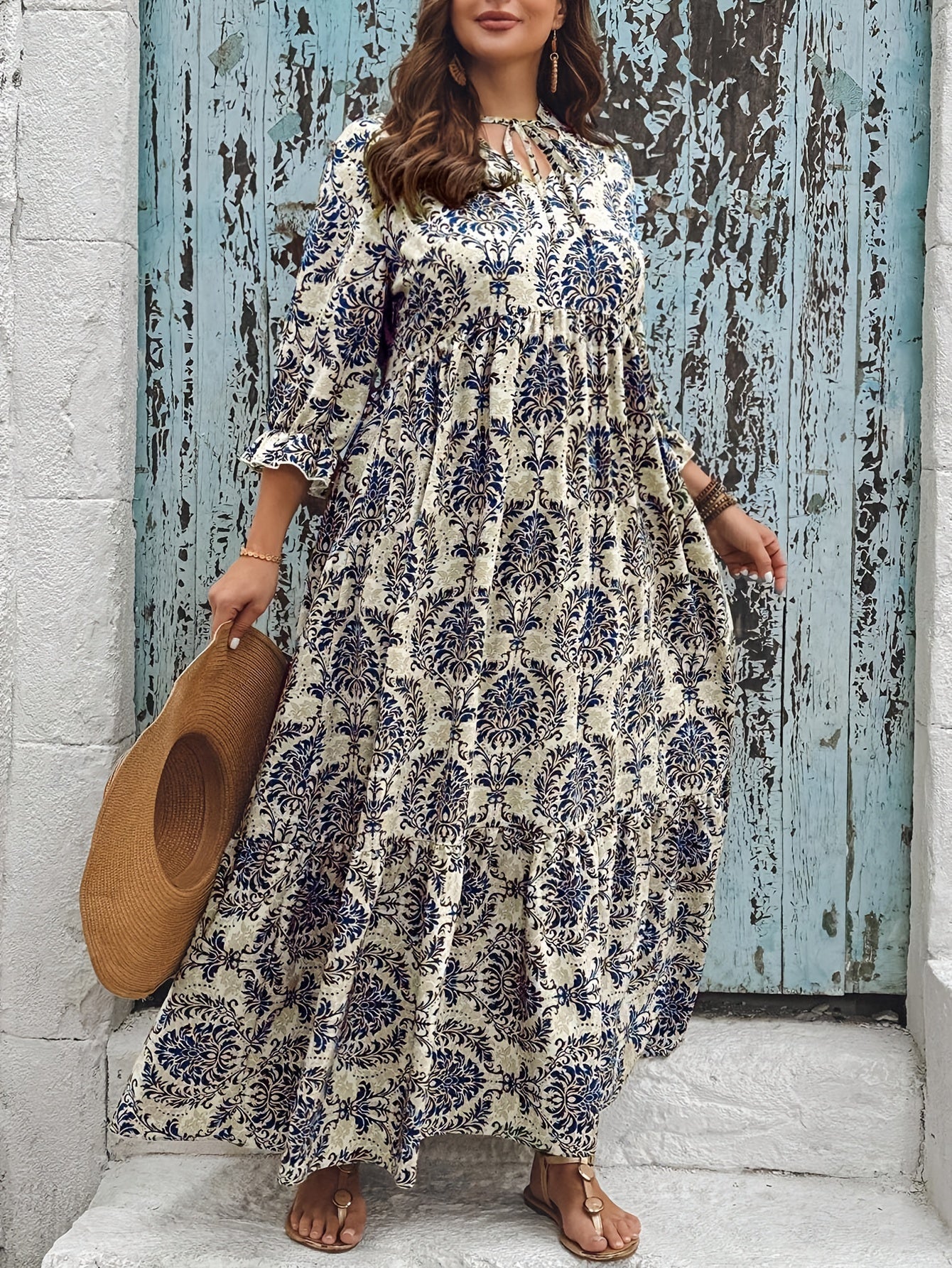 Bequemes Boho-Mosaik-Kleid – Produktansicht 2