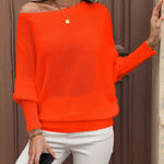 Eleganter schulterfreier Pullover mit Ballonärmeln – Produktansicht 9