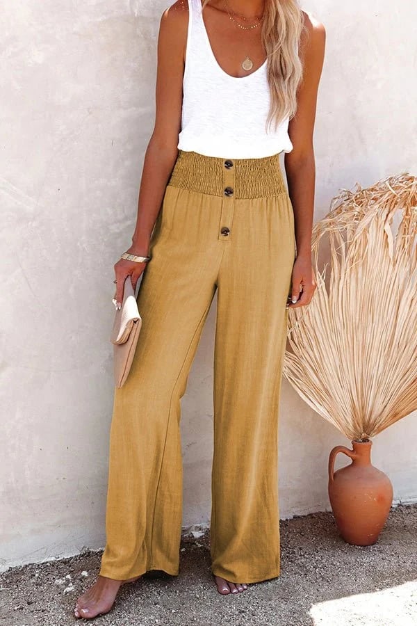 Bequeme hochtaillierte Hose mit weitem Schnitt – Produktansicht 10