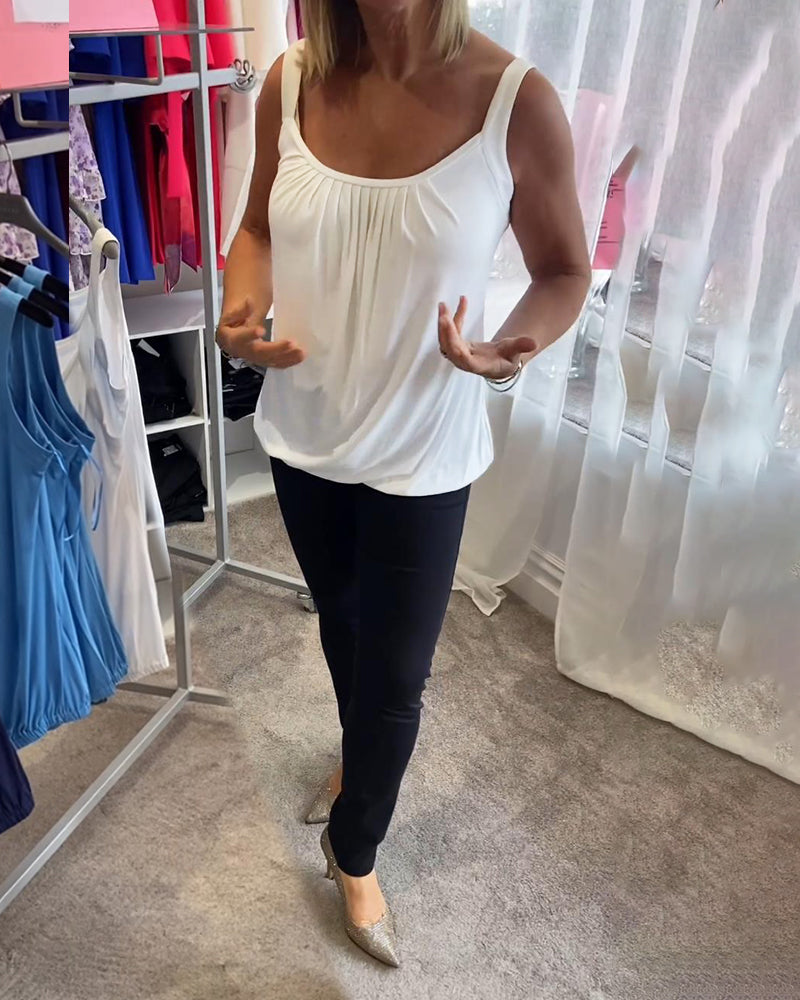 Ärmelloses Shirt mit Raffung – Produktansicht 8