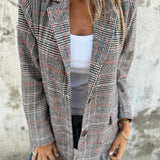 Oversize-Jacke mit kariertem Reverskragen und Knöpfen – Produktansicht 5