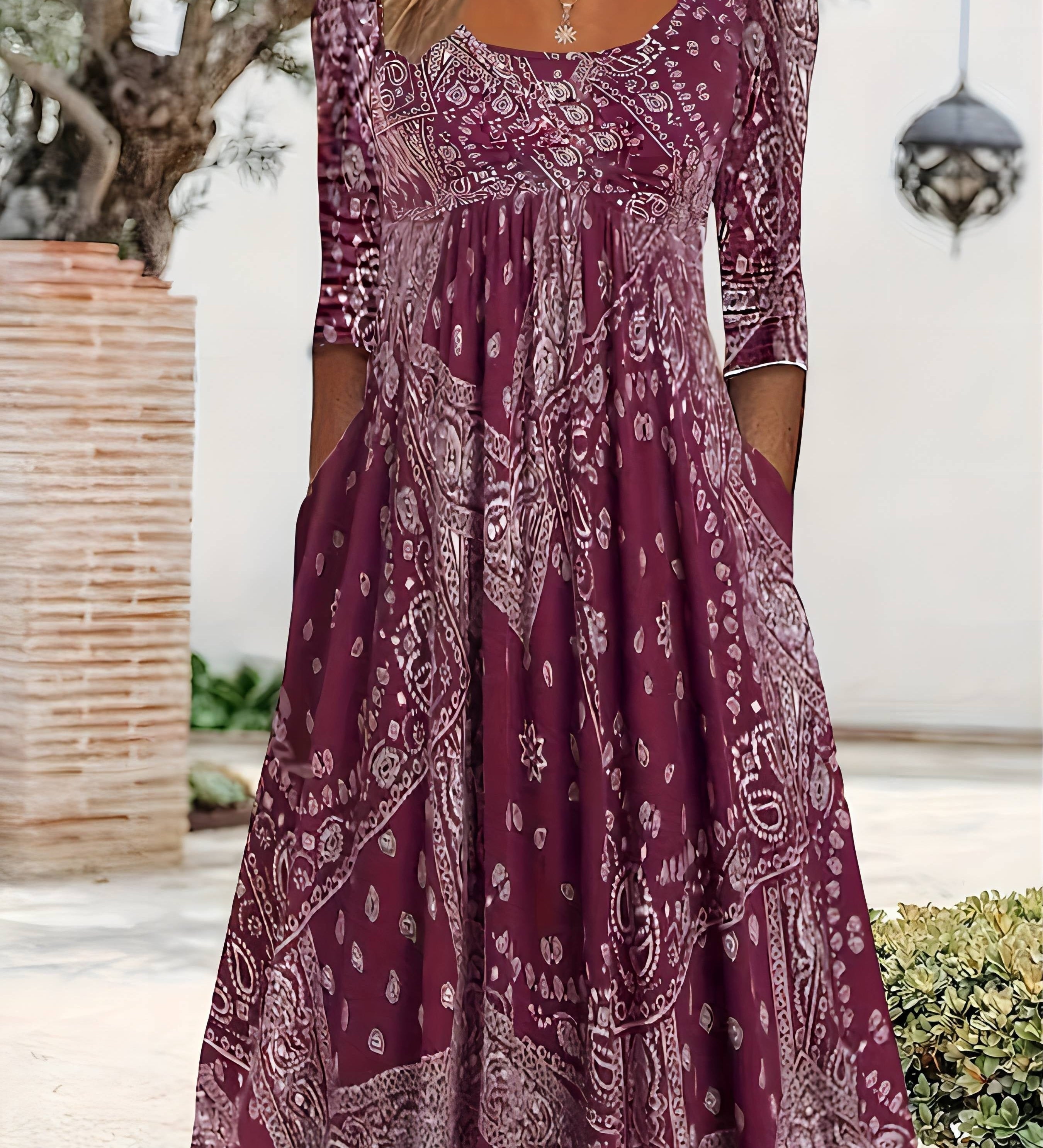 Lässiges langes Midikleid mit Ärmeln – Produktansicht 5
