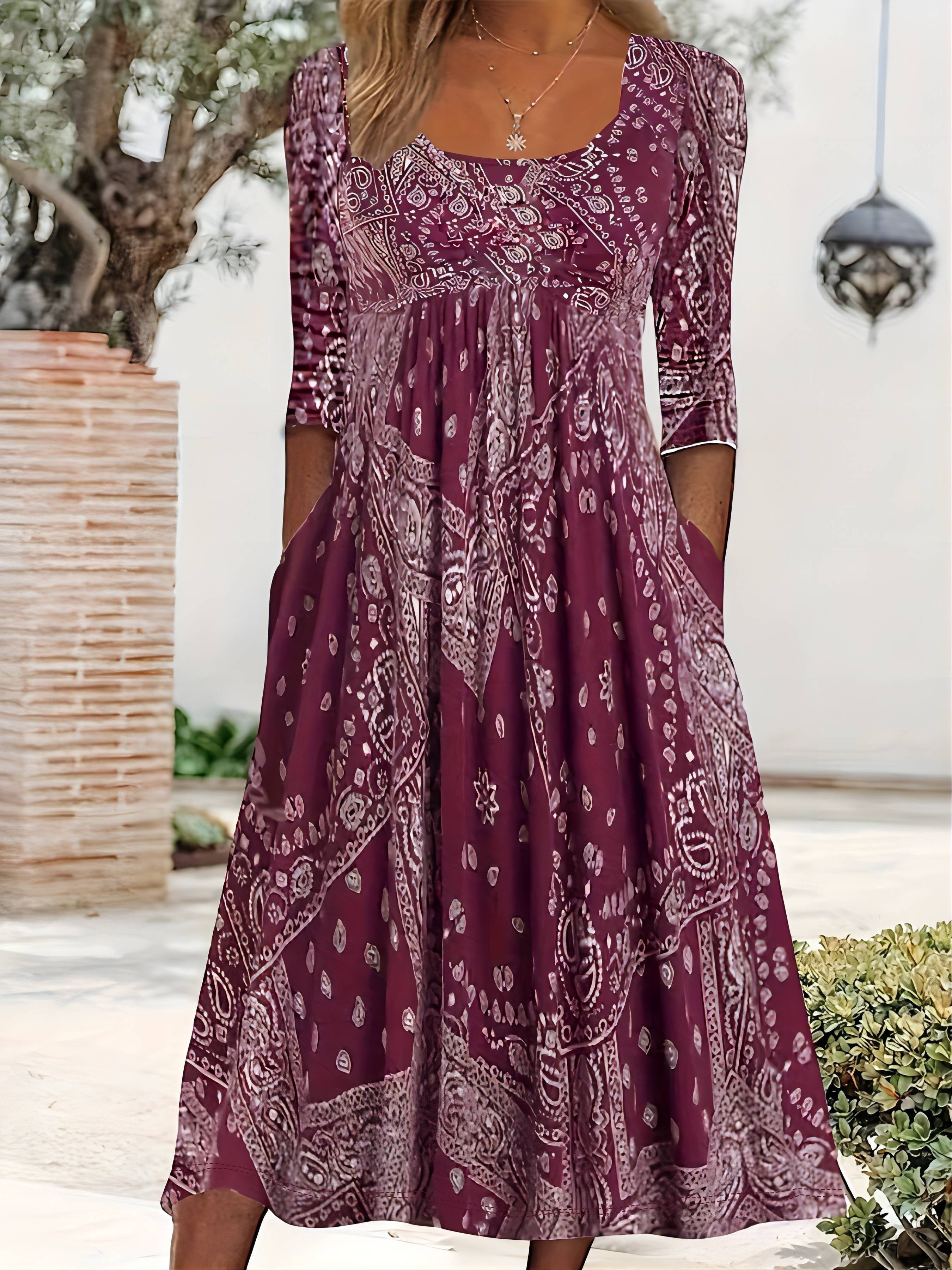 Lässiges langes Midikleid mit Ärmeln – Produktansicht 5