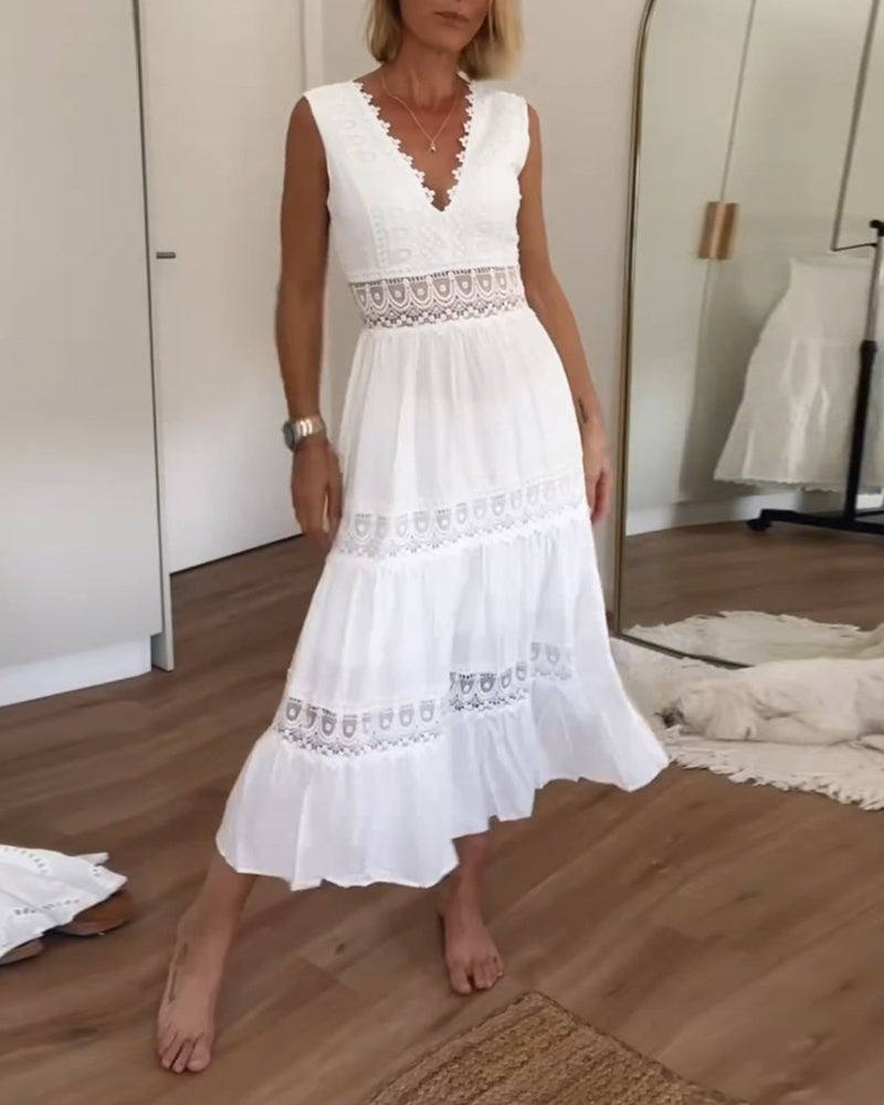 Spitzen-Camisolekleid mit V-Ausschnitt – Produktansicht 2