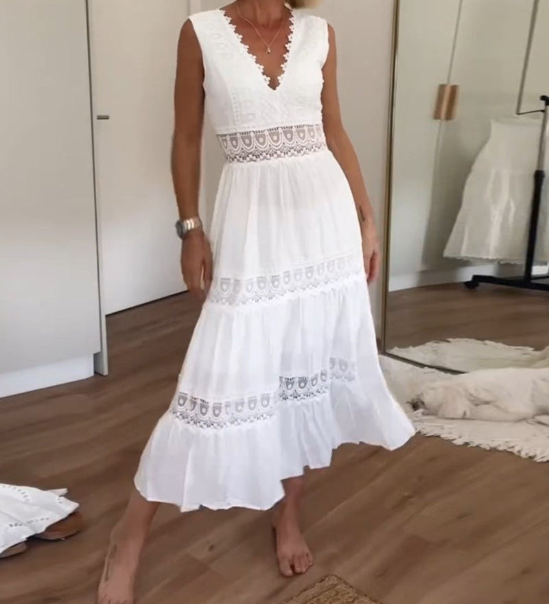 Spitzen-Camisolekleid mit V-Ausschnitt – Produktansicht 2