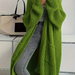 Offener Oversize-Cardigan aus langem Kuschelstrick – Produktansicht 3