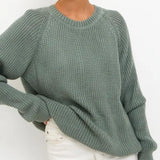 Unifarbener Grobstrick-Pullover in bequemer Passform – Produktansicht 12