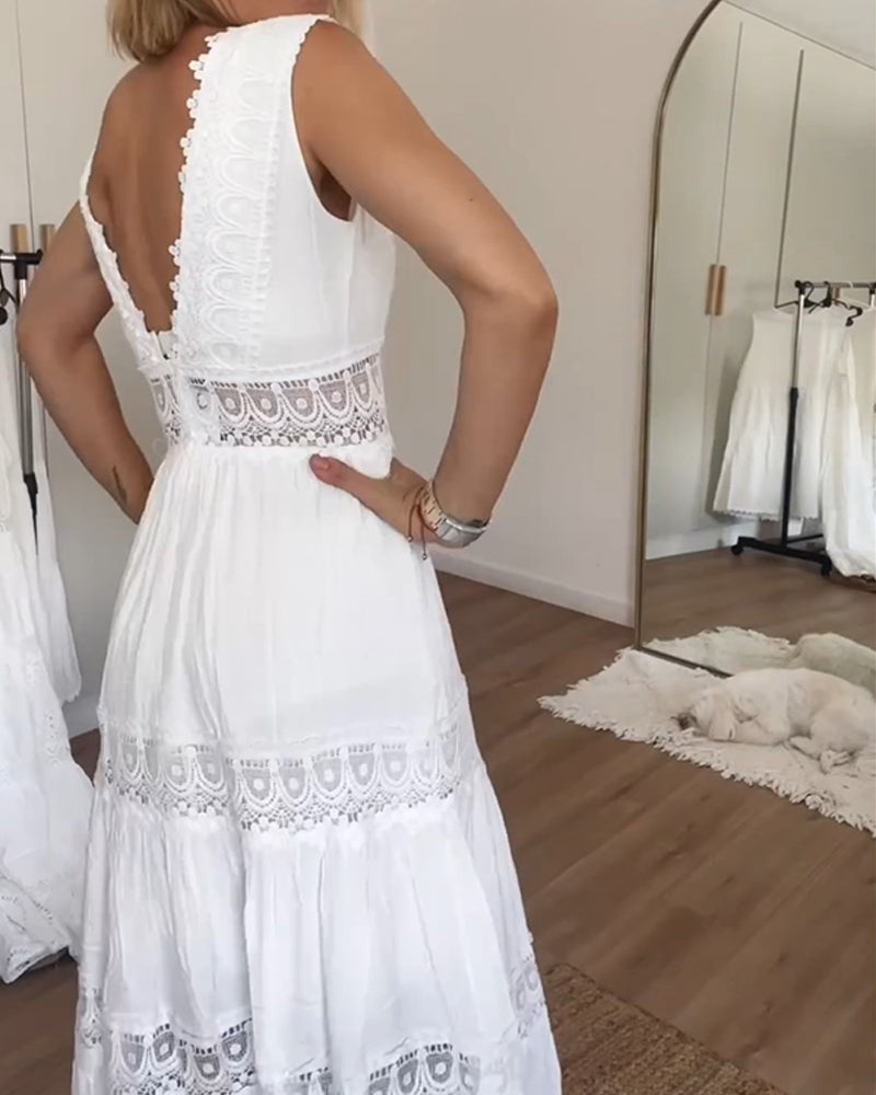 Spitzen-Camisolekleid mit V-Ausschnitt – Produktansicht 3