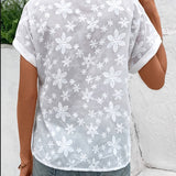 Bluse mit V-Ausschnitt und floralem Design – Produktansicht 3