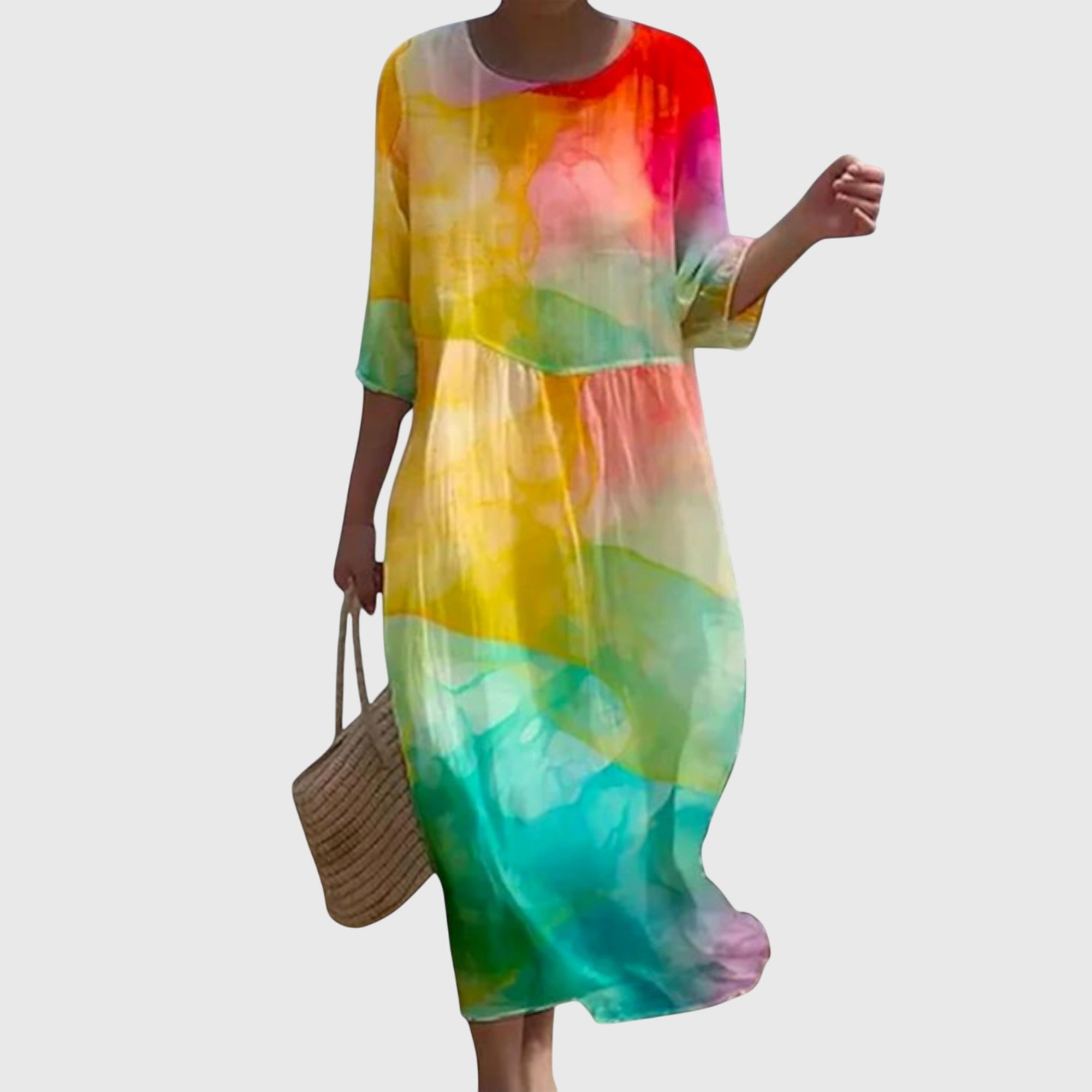 Elegantes Maxi-Blumenkleid mit floralen Motiven – Produktansicht 7