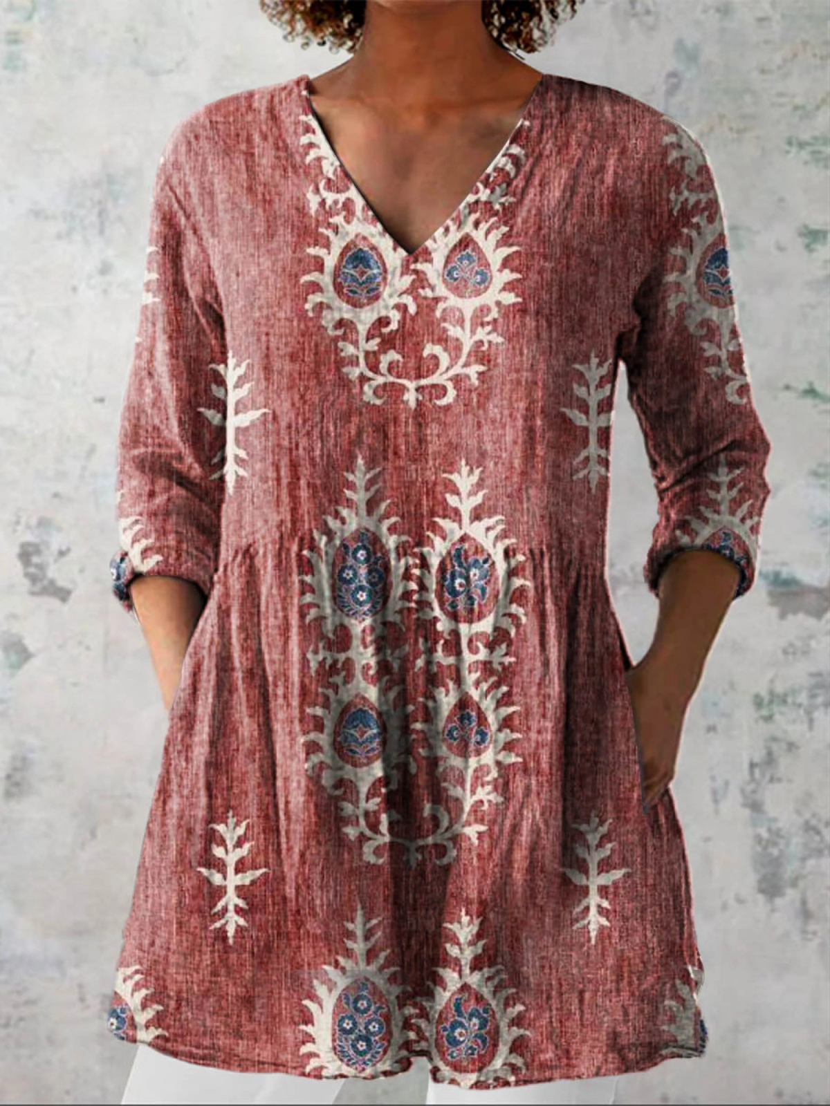 Blair | Lange Bluse mit auffälligem Muster