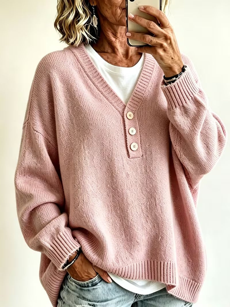 Lässiger unifarbener Pullover für jeden Tag – Produktansicht 5