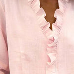 Bluse mit Volantkragen und V-Ausschnitt – Produktansicht 12