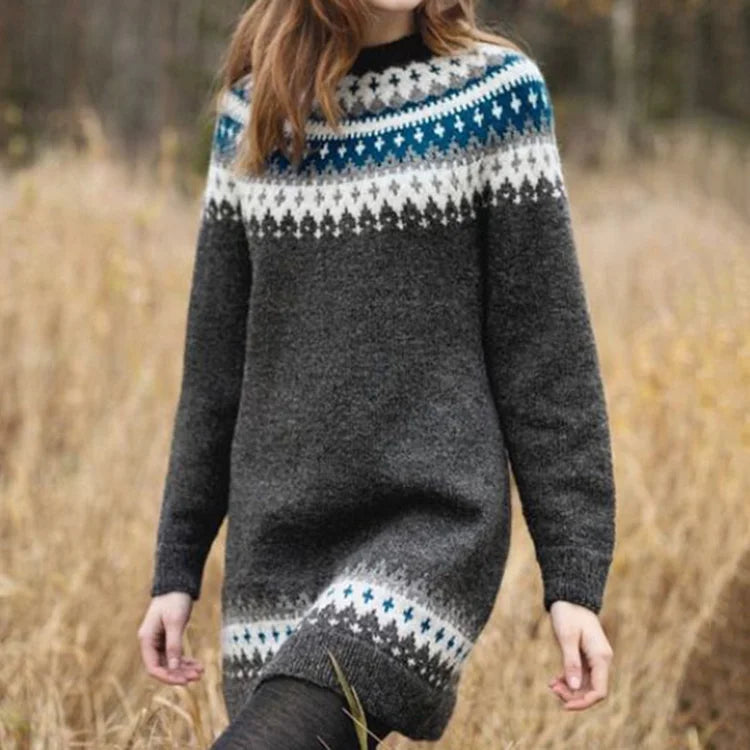 Eleganter Fair-Isle-Pullover mit Rundhalsausschnitt – Produktansicht 1